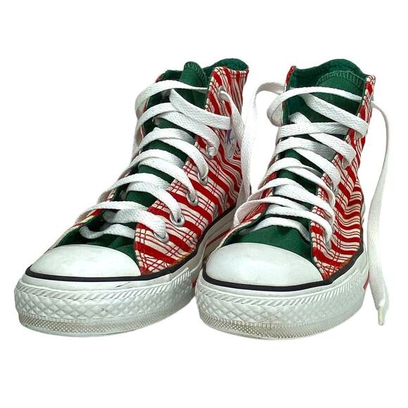 Converse All Star Sneakers Candy Cane High Tops Sneakers Size Men's 4 Women's 6 - Picture 2 of 16